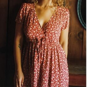 Christy Dawn red floral Dawn dress PM fits like PXS. Beautiful.